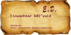 Einvachter Dévald névjegykártya